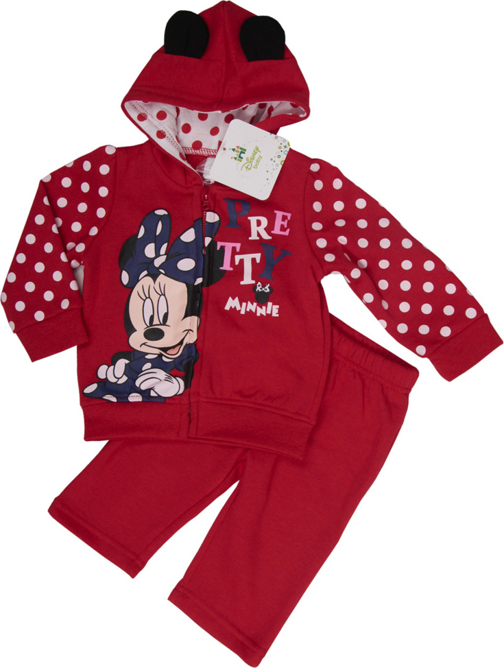 Minnie Mouse dievčenská červená súprava s bodkami Veľkosť: 74
