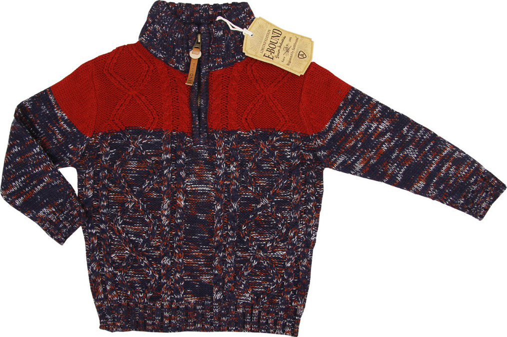 E-BOUND Teplý sveter modrý so zipsom Veľkosť: 116