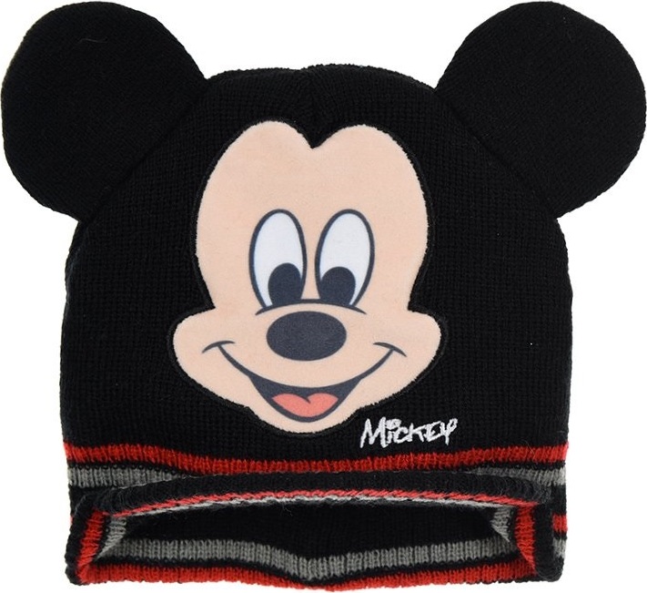 Mickey Mouse čierna zimná chlapčenská čiapka Veľkosť: 48