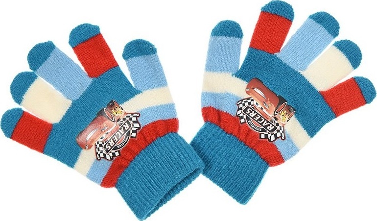 Autá - modré pruhované rukavice Veľkosť: ONE SIZE