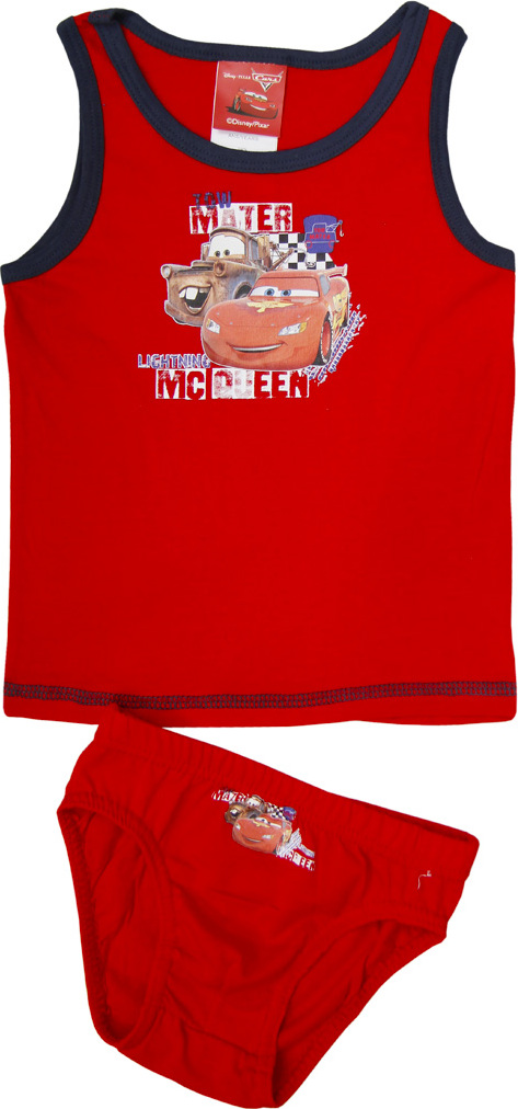 Cars - červený chlapčenský set nátelník a slipy Veľkosť: 116/128