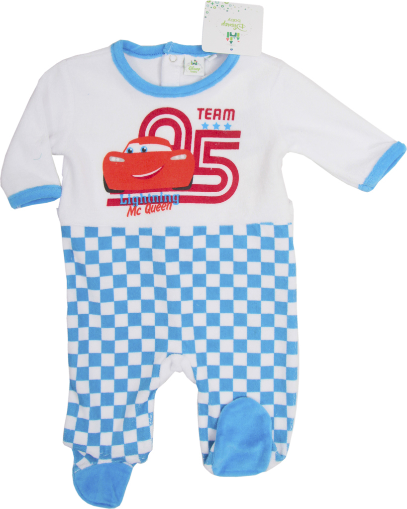 Cars - -bielo-modrý overal na spanie McQeen Veľkosť: 60