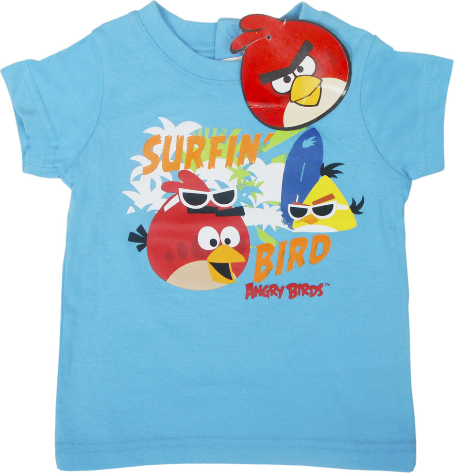 Angry Birds svetlomodré tričko pre chlapcov Veľkosť: 74