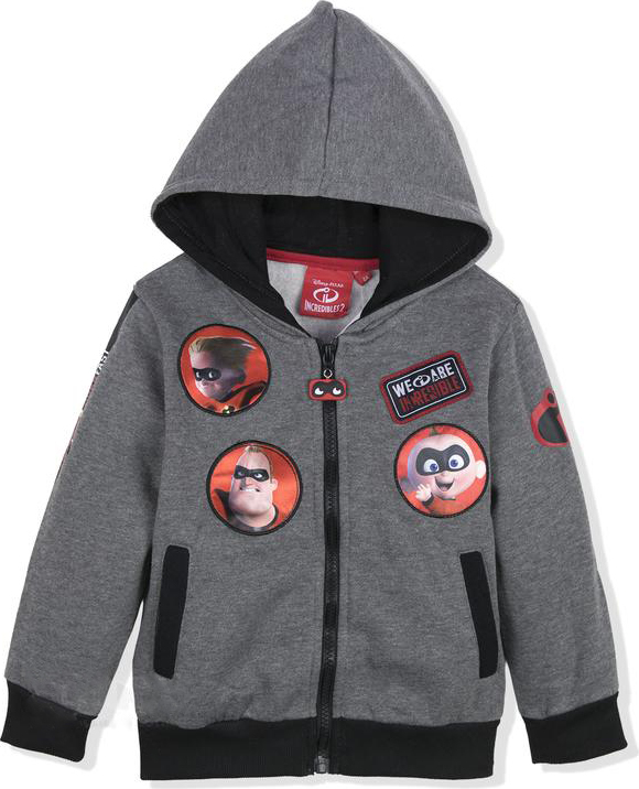 Rodinka Úžasných 2 sivá mikina s kapucňou Veľkosť: 98