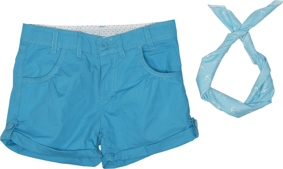 Dievčenské modré kraťasy s opaskom Veľkosť: 140
