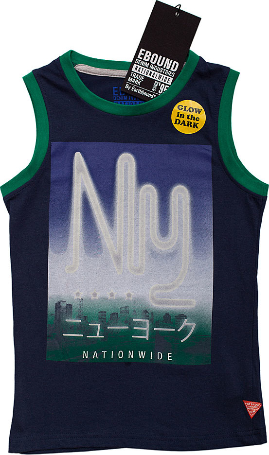 Ebound modrý chlapčenský nátelník s potlačou NY Veľkosť: 128