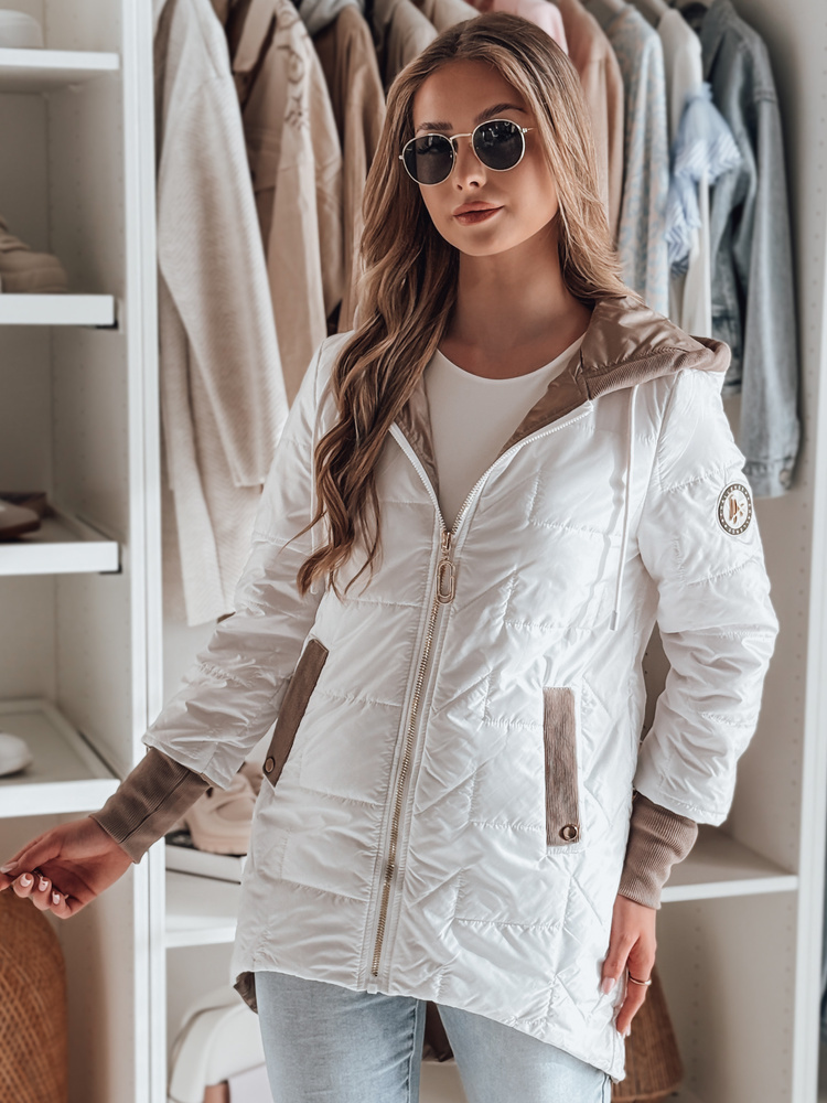 Biela dámska prešívaná prechodná bunda ROSSANA TY4833 Veľkosť: S