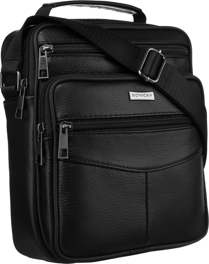 Rovicky Čierna kožená taška cez rameno R-13203-M Veľkosť: ONE SIZE