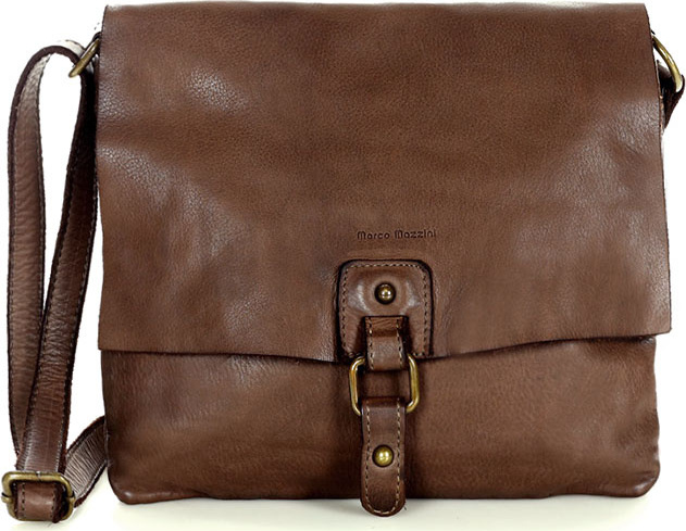 MARCO MAZZINI Kožená crossbody kabelka - čokoládovo hnedá (v46n) Veľkosť: ONE SIZE