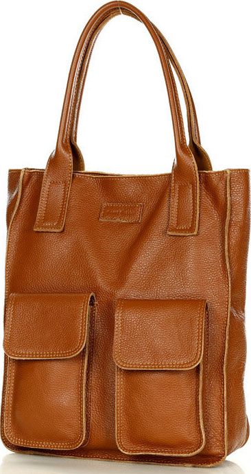 MARCO MAZZINI svetlohnedá shopper bag s vreckami s131p Veľkosť: ONE SIZE