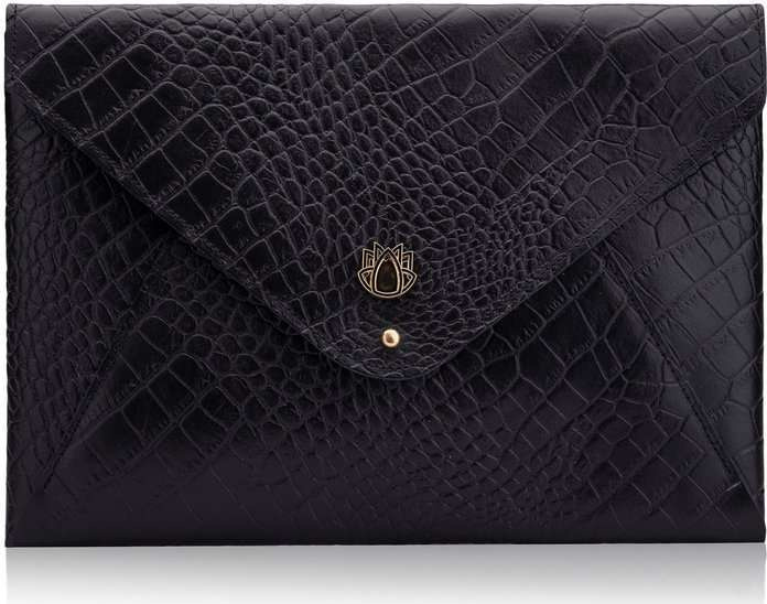 SOLIER Čierne púzdro s motívom hadej kože SL03 SA25 Veľkosť: ONE SIZE