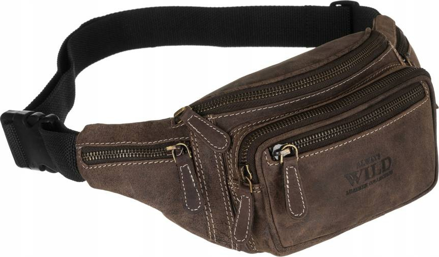 Always Wild Tmavohnedá pánska kožená ľadvinka [DH] 2506-MH Veľkosť: ONE SIZE