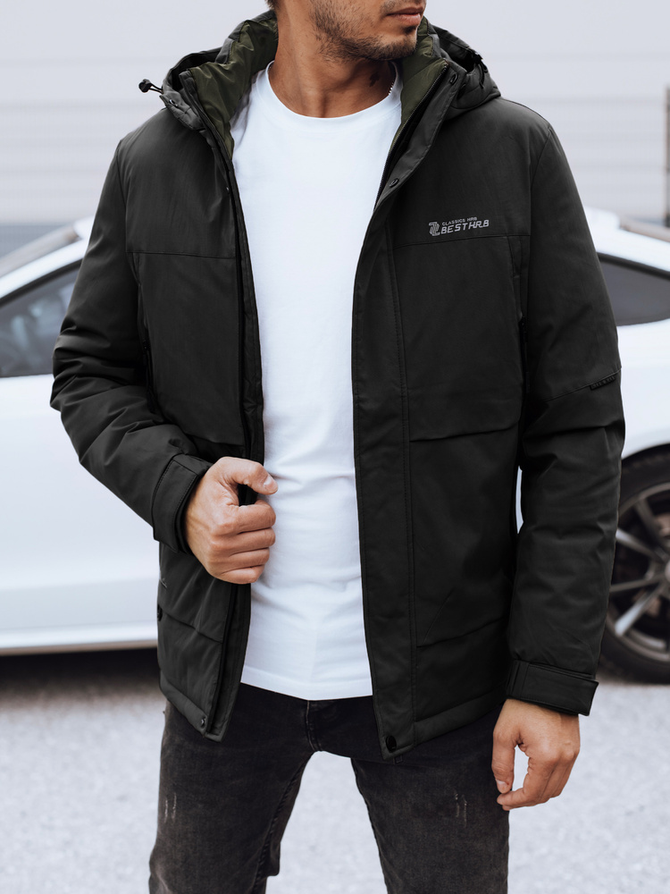 Pánska čierna zimná bunda s kapucňou TX4908 Veľkosť: M