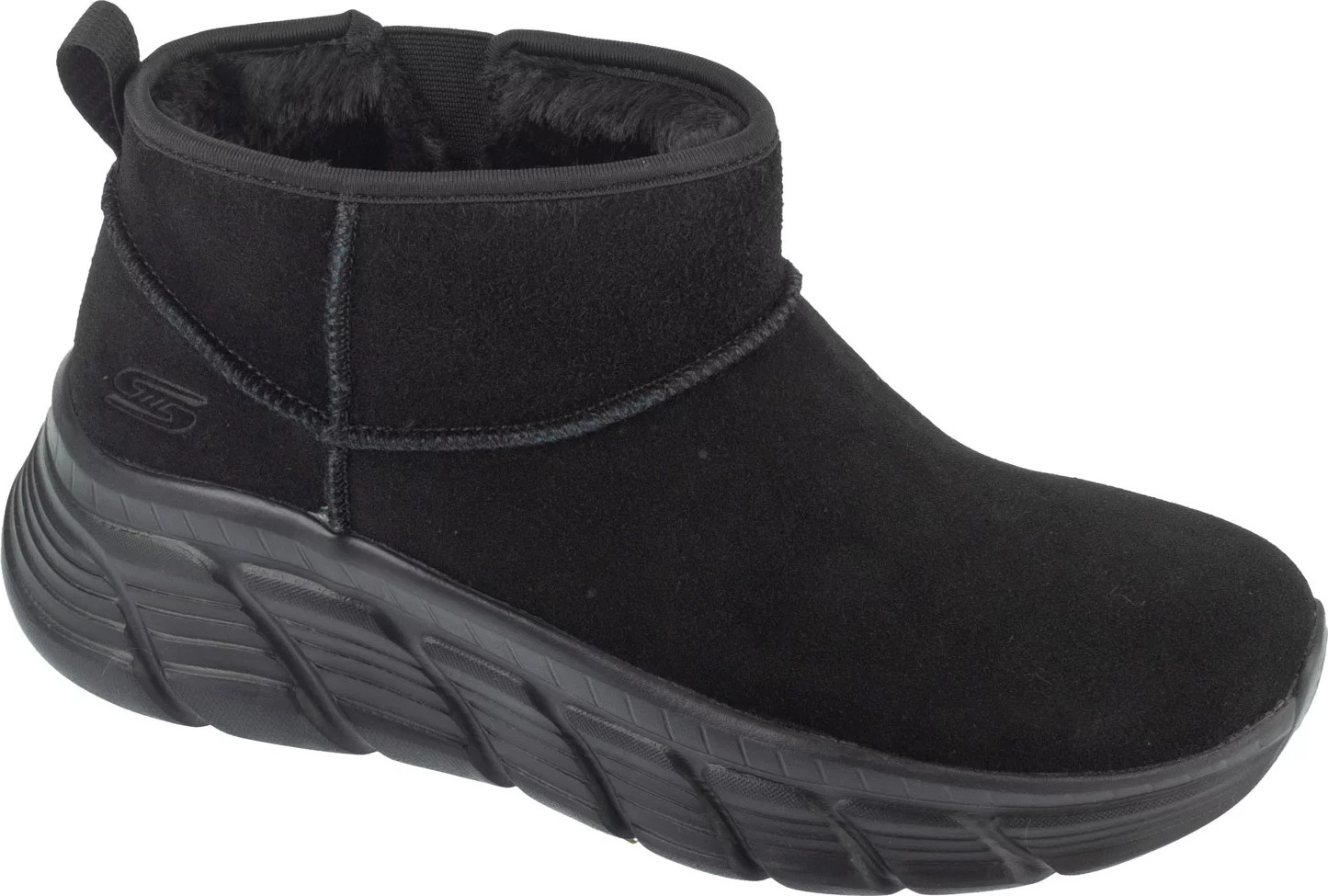 Čierne dámske zimné topánky Skechers Bobs B Flex Hi - Hi Frost 117390-BBK Veľkosť: 39