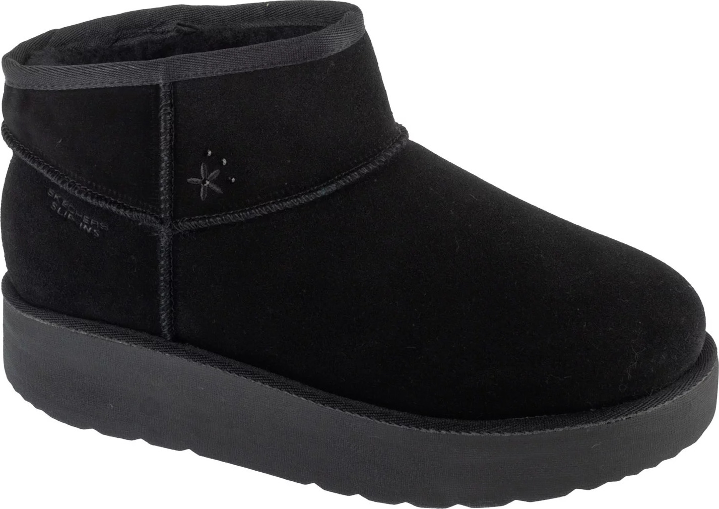 Čierne dámske válenky na platforme Skechers Slip-Ins: Keep Cozy 169143-BBK Veľkosť: 39
