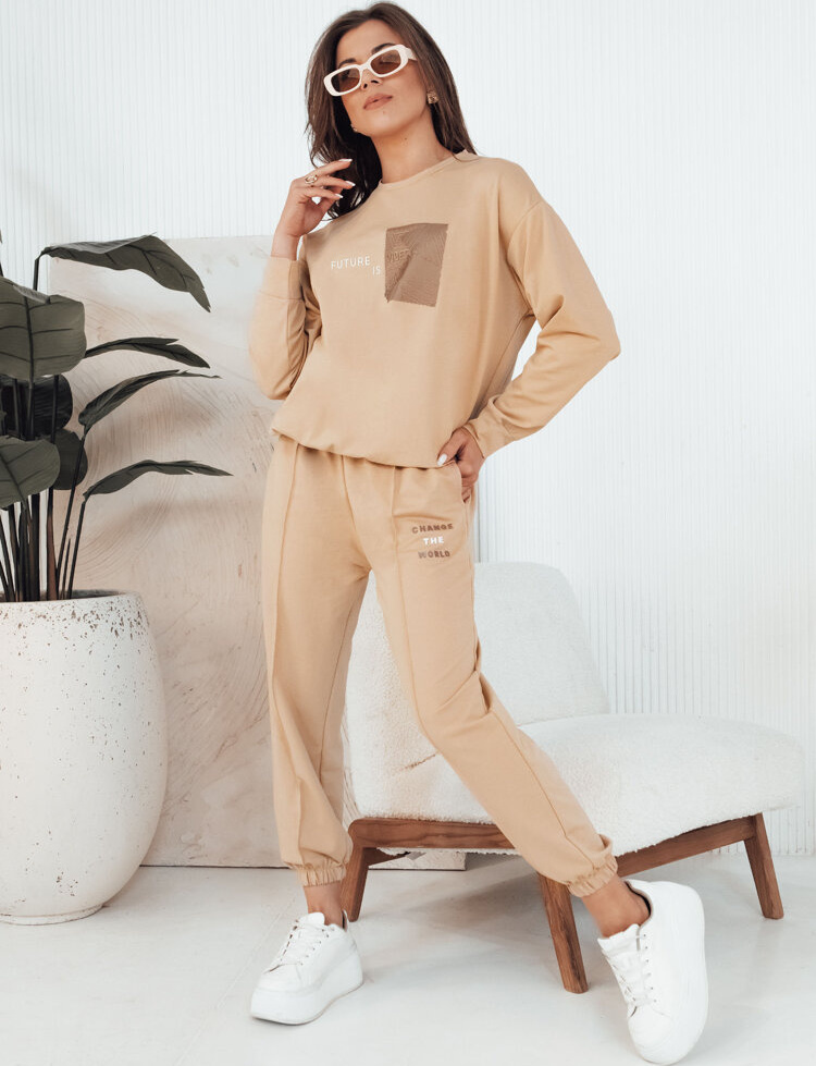 Béžová tepláková súprava FUTURE AY1038 Veľkosť: L