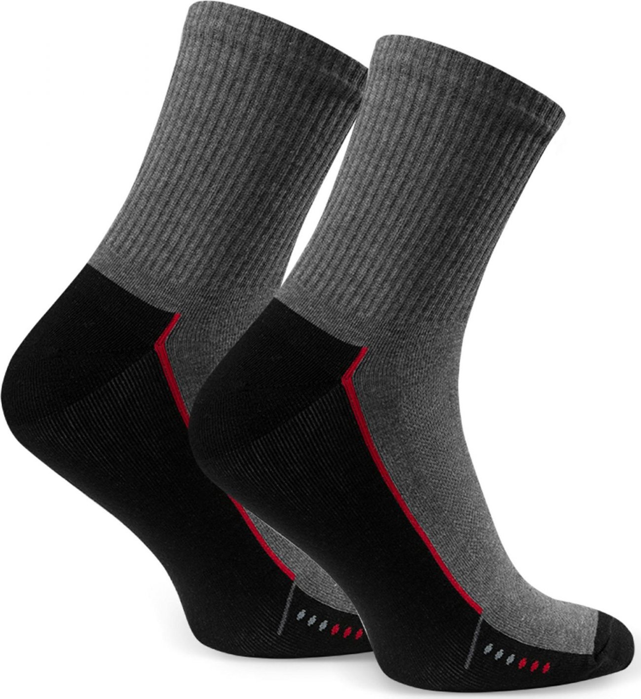 Sivo-čierne pánske vysoké ponožky Art. 057 B386, GRAY MELANGE Veľkosť: 44/46