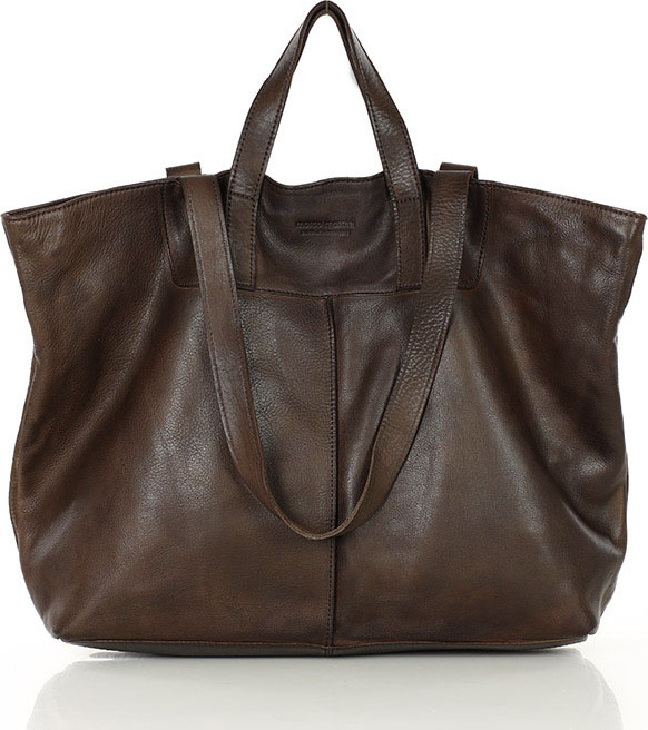 MARCO MAZZINI tmavohnedá shopper kožená kabelka '(vs56c) Veľkosť: ONE SIZE
