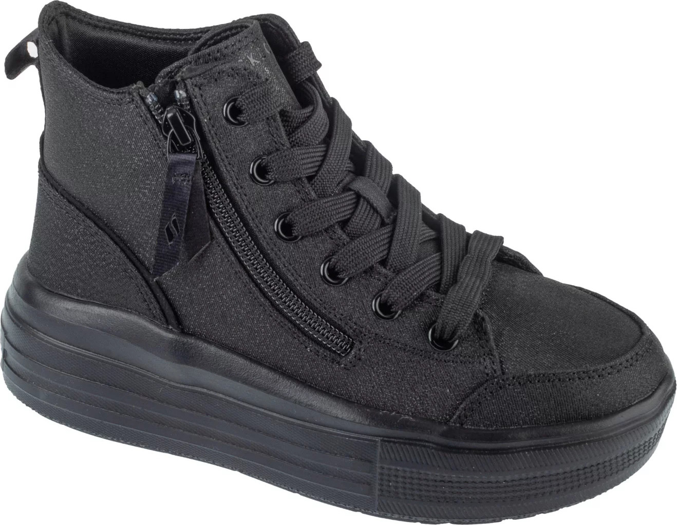 Čierne dievčenské členkové tenisky na platforme Skechers Hyperlift 310253L-BBK Veľkosť: 38