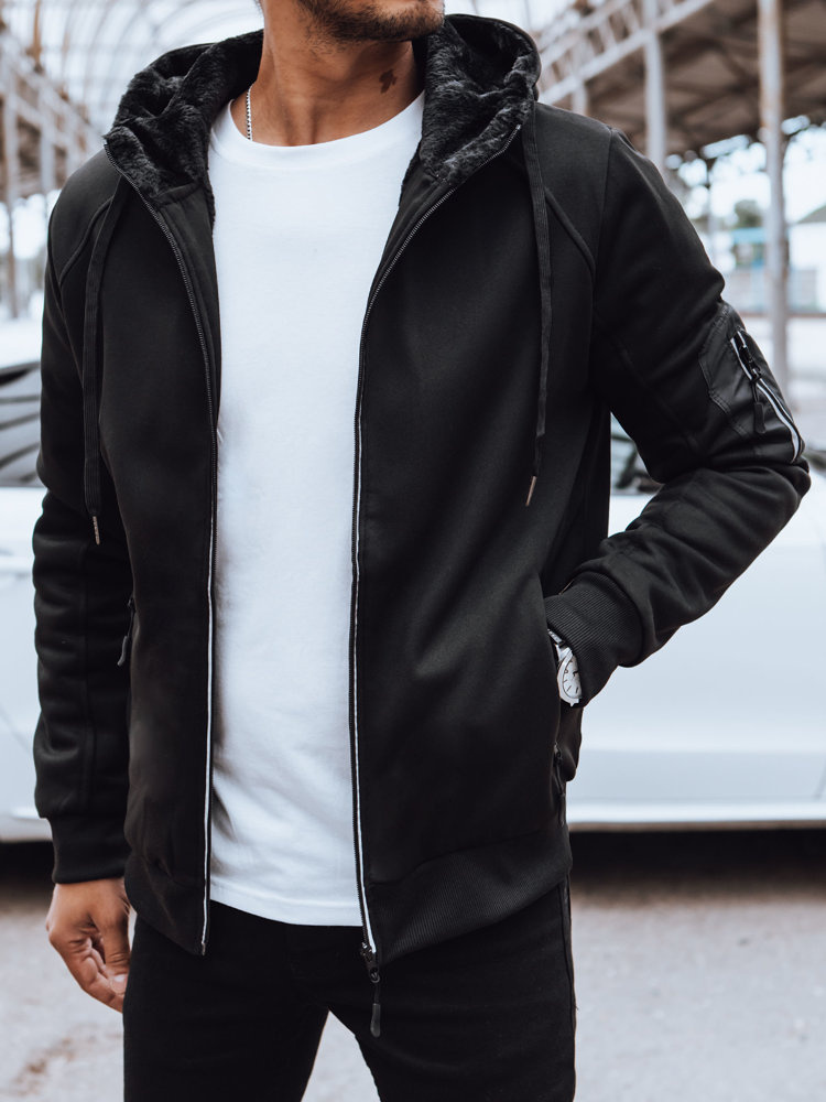 Čierna zateplená mikina s kapucňou BX5627 Veľkosť: 2XL