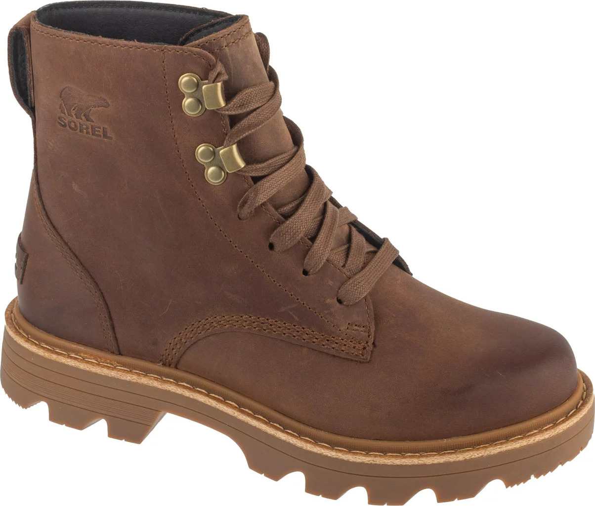 Hnedé dámske kožené workery Sorel Revel Rd Boot Lace Wp 2144871256 Veľkosť: 40