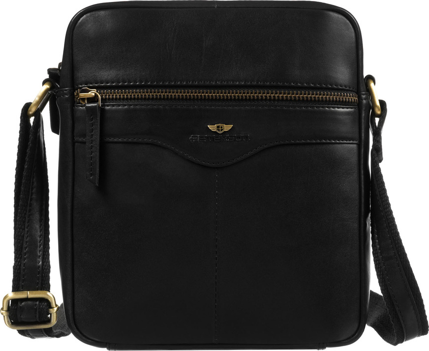 Peterson Elegantná pánska čierna kožená taška cez rameno s púzdrom na kľúče PTN 711E-OPU Veľkosť: ONE SIZE