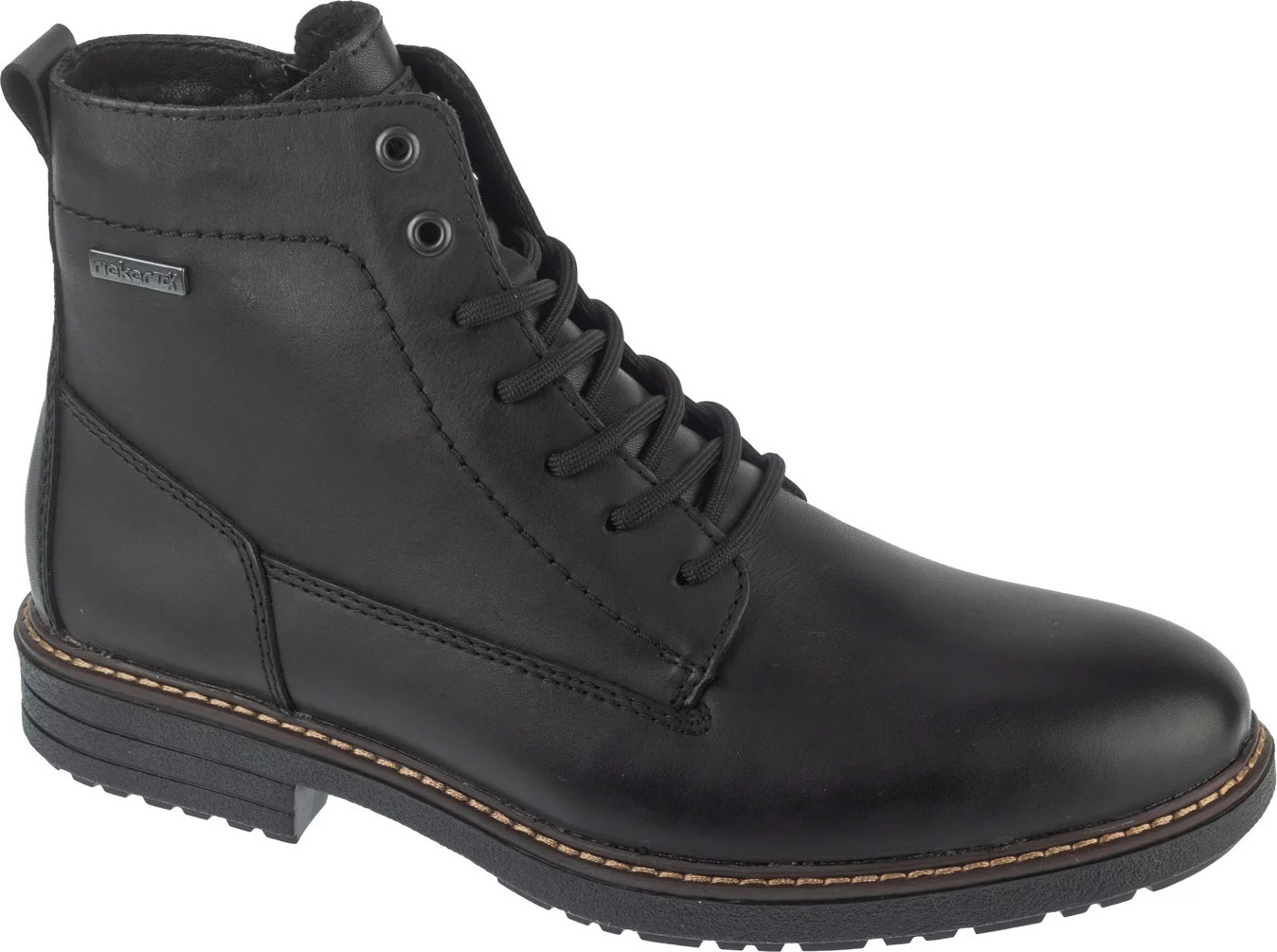 Čierne pánske kožené členkové topánky Rieker Booties 33143-00 Veľkosť: 41