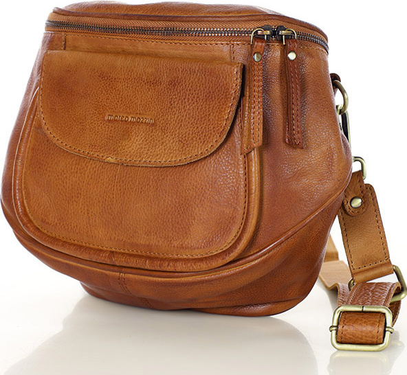 MARCO MAZZINI camel crossbody kabelka so širokým popruhom (vs103b) Veľkosť: ONE SIZE