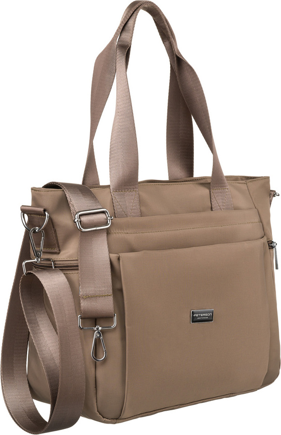 Peterson Béžová dámska shopper kabelka s odnímateľným popruhom PTN CTY-11 Veľkosť: ONE SIZE