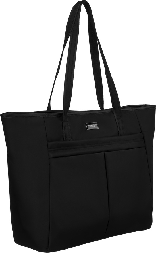 Čierna shopper kabelka na zips Peterson PTN CTY-09 Veľkosť: ONE SIZE