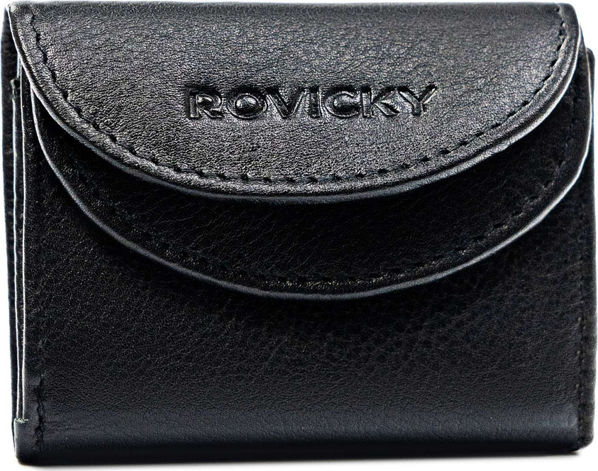 Rovicky Čierna malá kožená peňaženka na mince V308 R-17-LFN Veľkosť: ONE SIZE