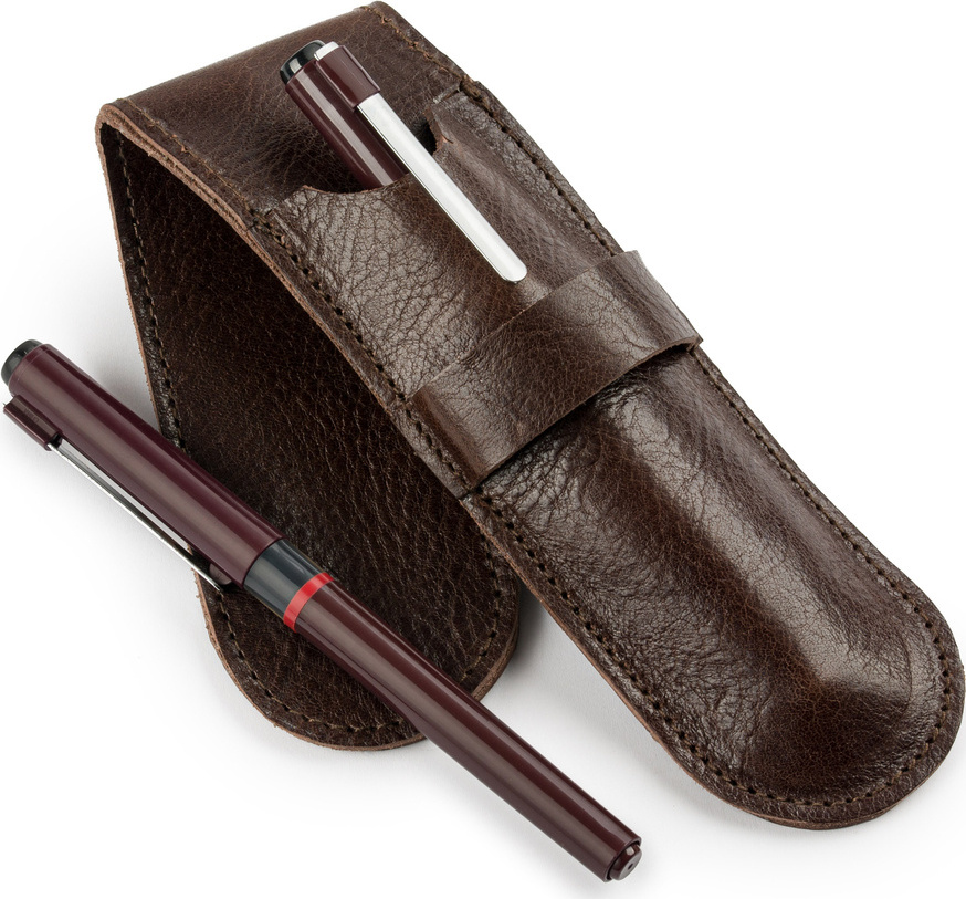 SOLIER Tmavohnedé kožené púzdro na perá SW01 (SA14 ) Veľkosť: ONE SIZE