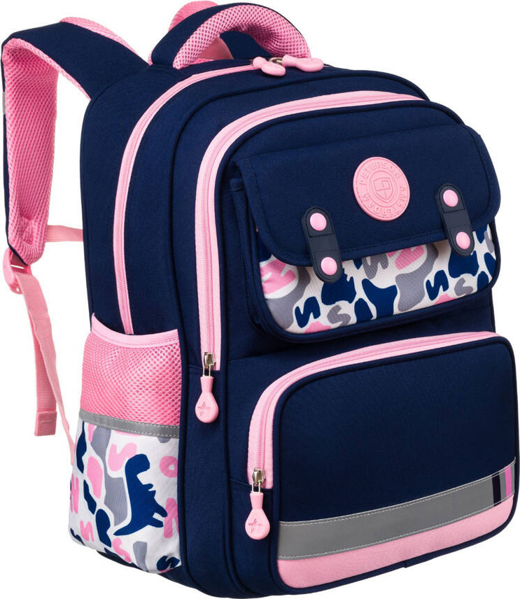 Peterson Modro-ružový dievčenský plecniak s ergonomickými popruhmi PTN PS2 Veľkosť: ONE SIZE