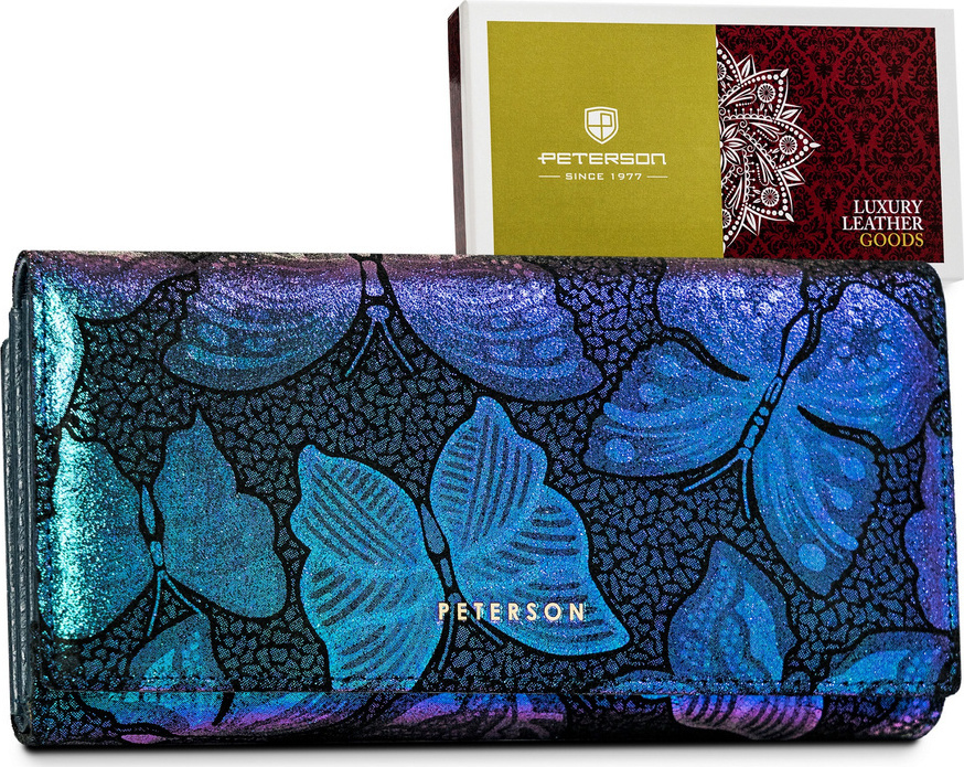 Peterson Modrá holografická peňaženka - motýliky Y546 [DH] PTN 42100-ONBF Veľkosť: ONE SIZE