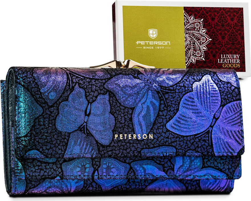 Peterson Modrá holografická peňaženka Y536 [DH] PTN 421028-ONBF Veľkosť: ONE SIZE