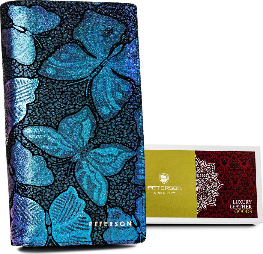 Peterson Modrá holografická peňaženka na magnety Y493 [DH] PTN 421431-ONBF Veľkosť: ONE SIZE