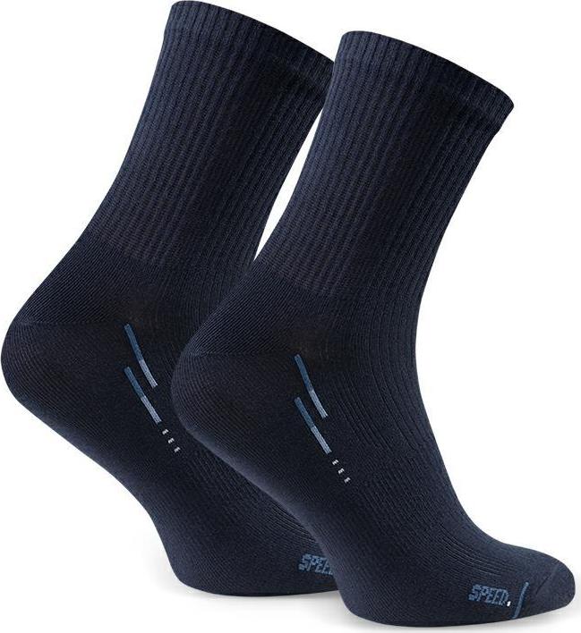 Tmavomodré pánske vysoké športové ponožky Art. 057 B381 44-46 GRANATOWY Veľkosť: 41/43