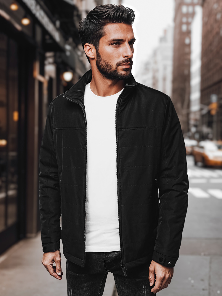 Čierna pánska prechodná bunda TX4995 Veľkosť: 3XL/56