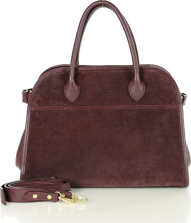 MARCO MAZZINI Vínová dámska kožená hobo kabelka (s295c) Veľkosť: ONE SIZE