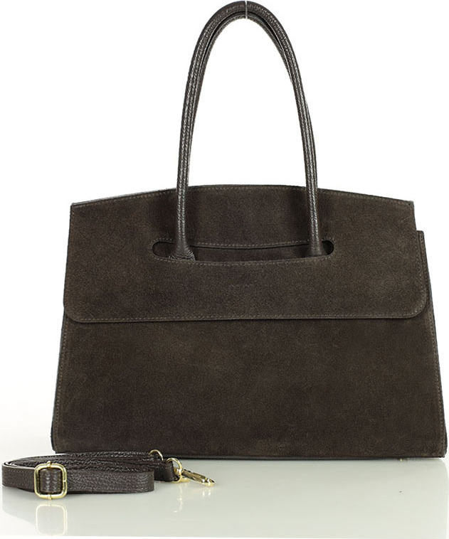 MARCO MAZZINI Tmavo hnedá dámska kožená hobo kabelka (s293c) Veľkosť: ONE SIZE