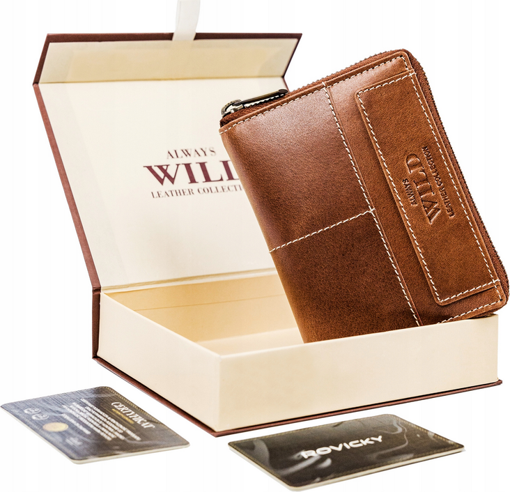 Always Wild Peňaženka s razbou a prešitím - svetlohnedá A096 N4Z-HWM-9632 Veľkosť: ONE SIZE