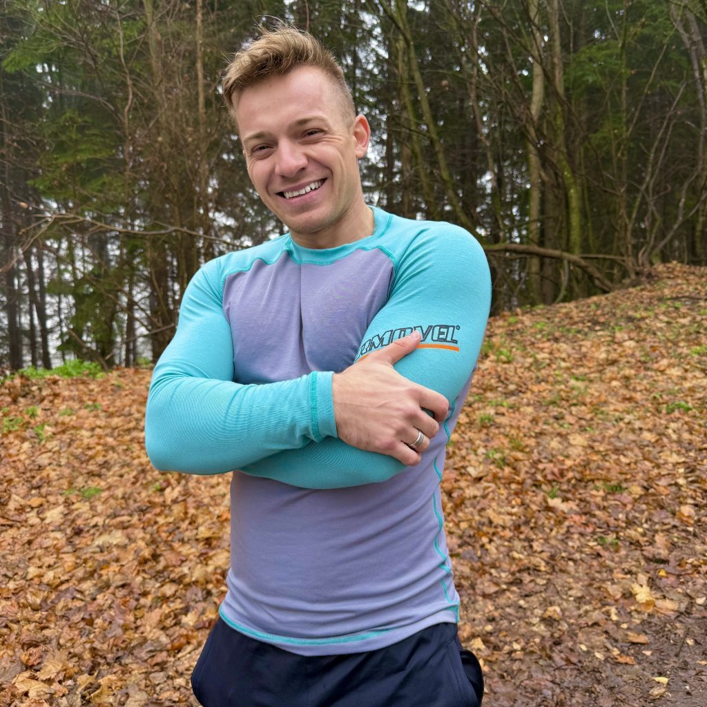 Mintovo-sivé pánske termo tričko Veľkosť: M