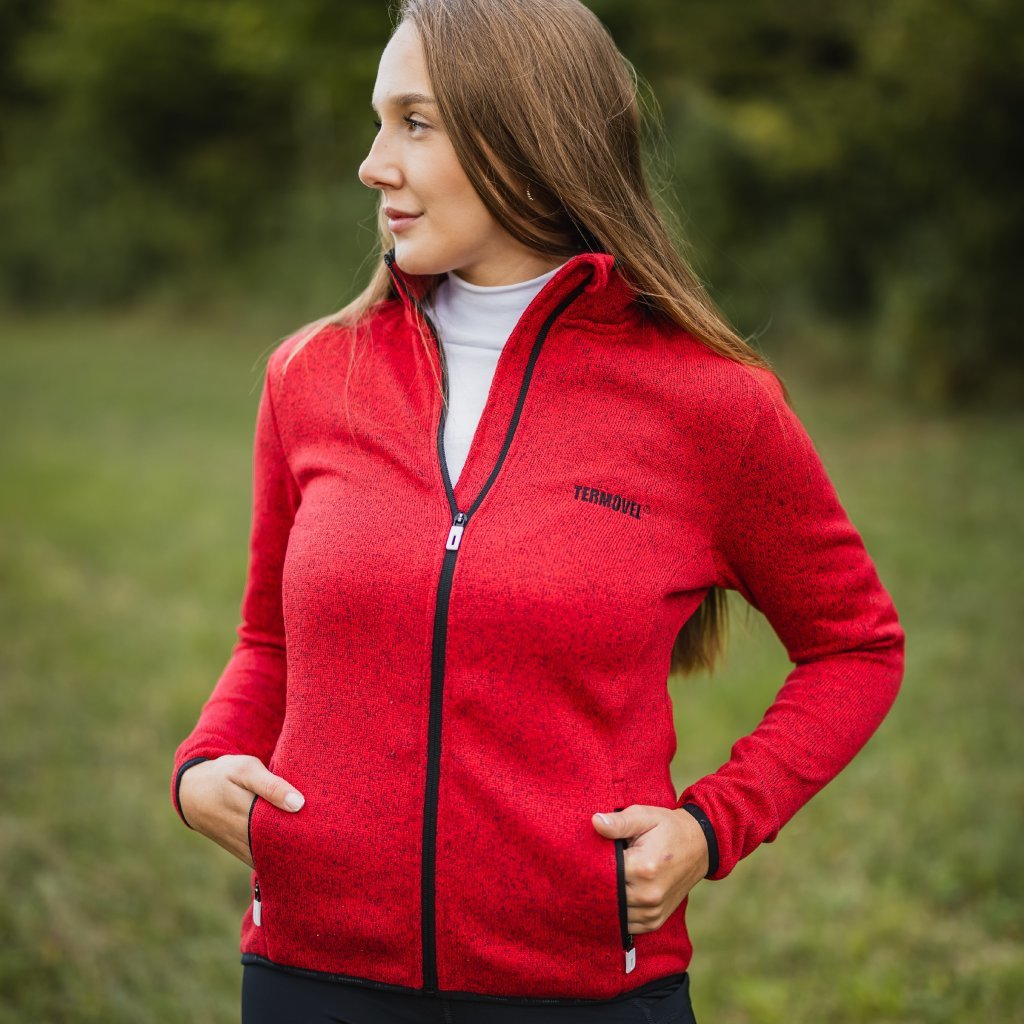 Červená dámska funkčná mikina na zips Veľkosť: 2XL