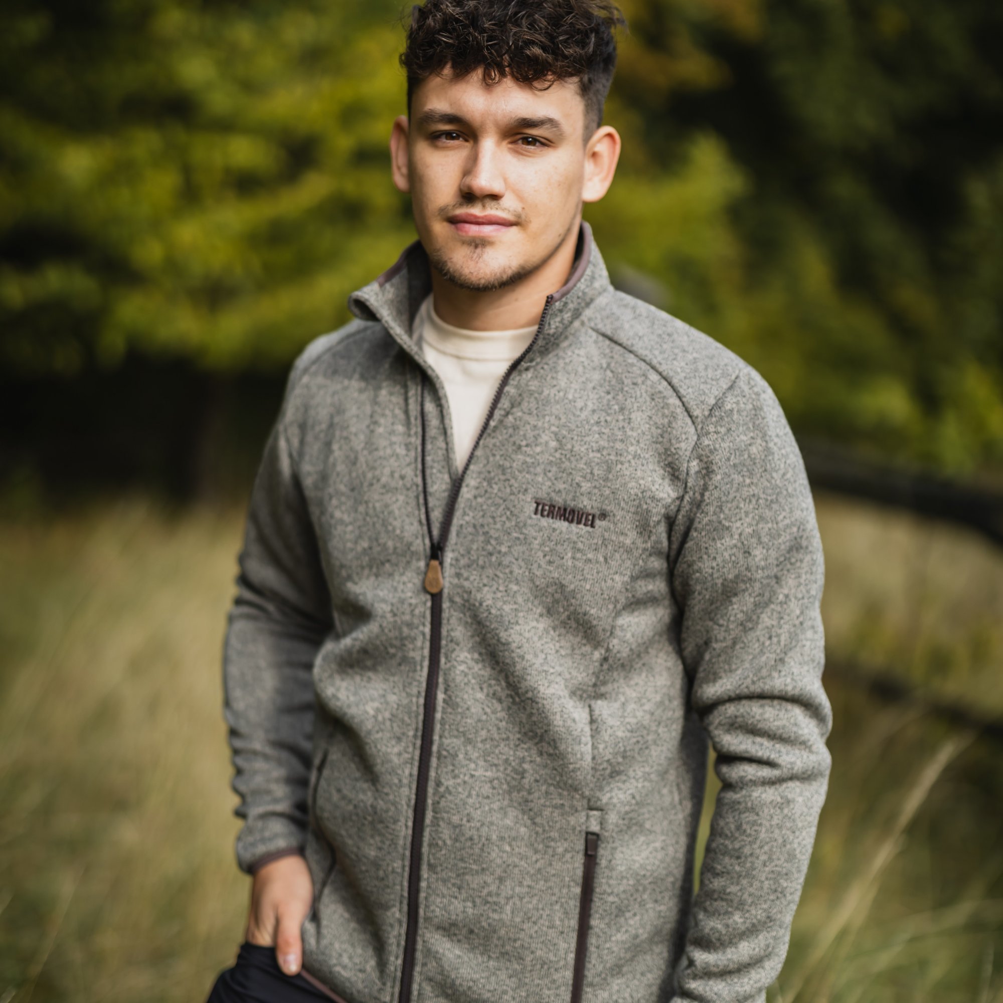 Hnedá pánska funkčná mikina na zips Veľkosť: 2XL