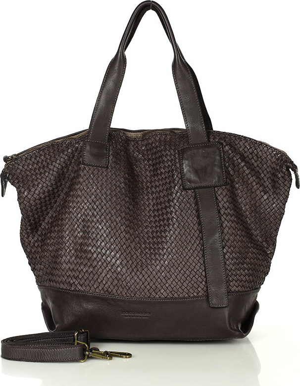 Marco Mazzini Tmavohnedá dámska kožená shopper kabelka (v257d) Veľkosť: ONE SIZE