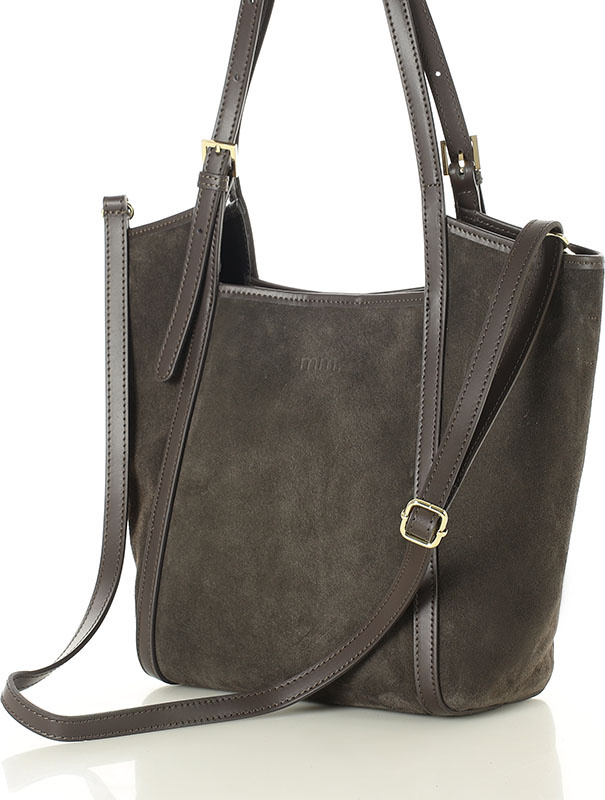 MARCO MAZZINI Tmavohnedá priestranná kožená shopper kabelka (s294d) Veľkosť: ONE SIZE