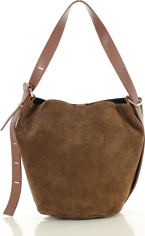 MARCO MAZZINI Hnedá dámska kožená shopper kabelka (s292b) Veľkosť: ONE SIZE