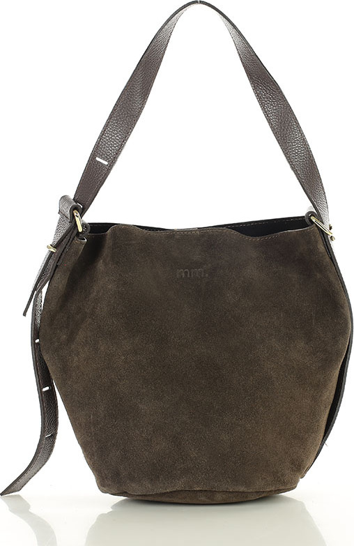 MARCO MAZZINI Tmavohnedá dámska kožená shopper kabelka (s292d) Veľkosť: ONE SIZE