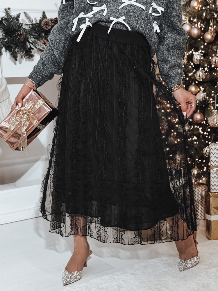 Čierna tylová maxi sukňa FLISS CY0473 Veľkosť: ONE SIZE