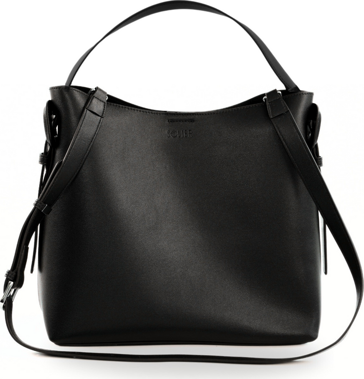 Čierna dámska kožená kabelka s prackou FL44 ELARA BLACK 89-8723 Veľkosť: ONE SIZE